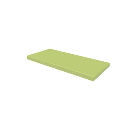 Lime green rectangular cushion or pad shown in 3D perspective view